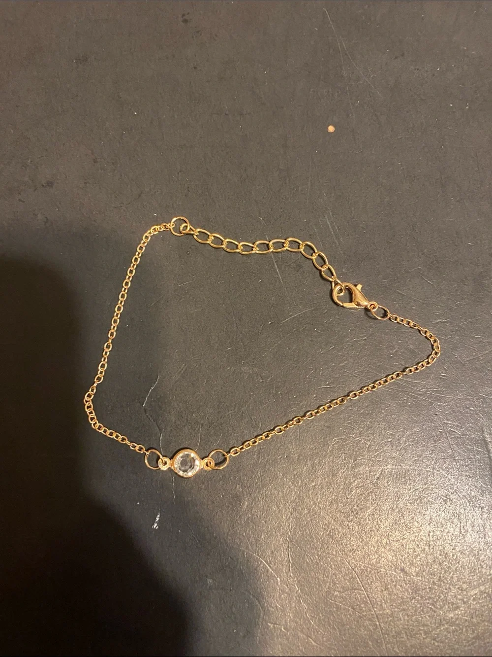 Fashion Jewelry Gold Tone Bracelet with Clear Crystal